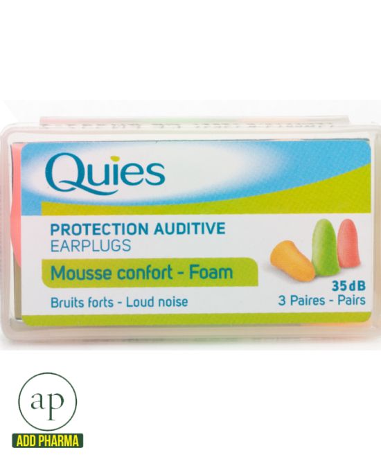 Quies Foam Earplugs - 3 Pairs - AddPharma | Pharmacy in 