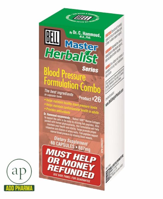Bell Master Herbalist #26 Blood Pressure Formulation Combo - 60 Capsules ( 687 mg)