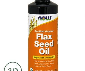 Now Flax Seed Oil Liquid, Certified Organic - 12 fl. oz. (355ml)