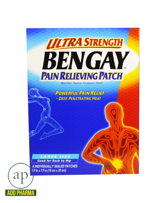 Bengay Ultra Strength Pain Relieving Patch, Large - 4 Patches