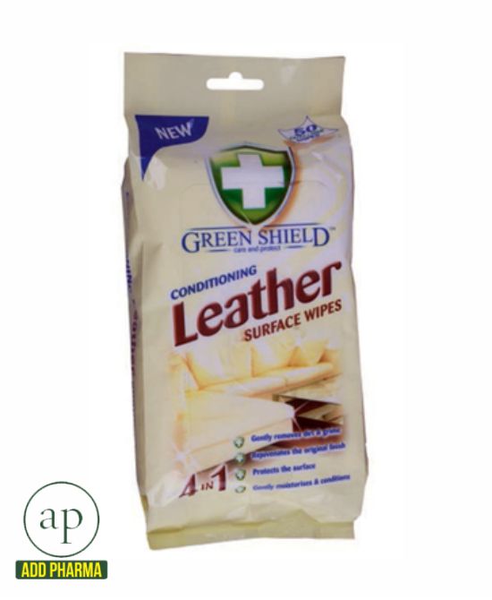 Green Shield Conditioning Leather Surface Wipes - Pack of 50 Wipes