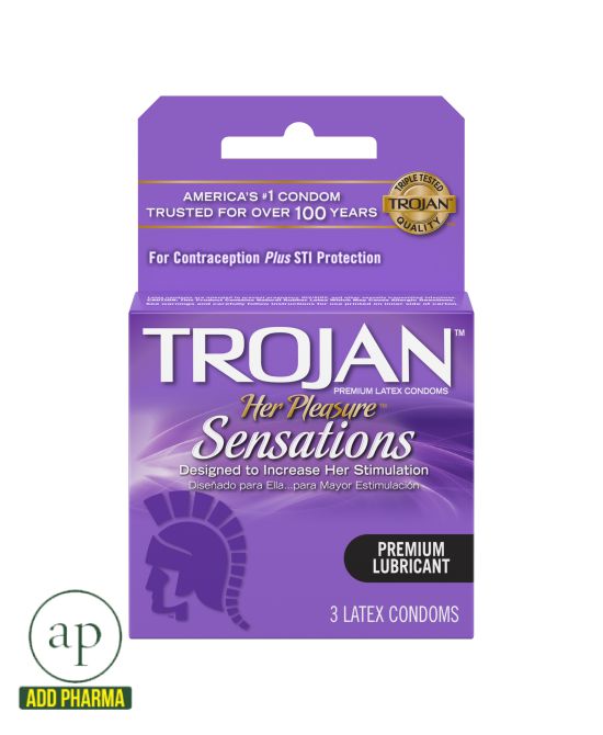 Trojan Her Pleasure Sensations - 3 Condoms - Addpharma -4750