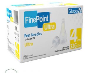 GlucoRx Finepoint Ultra Insulin Pen Needle - 4 mm/32 g