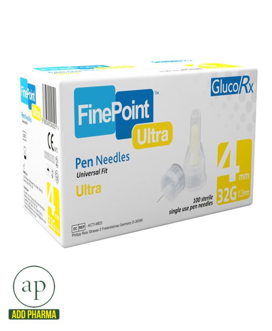 GlucoRx Finepoint Ultra Insulin Pen Needle - 4 mm/32 g