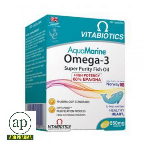 Vitabiotics AquaMarine Omega 3 Fish Oil - 60 Capsules